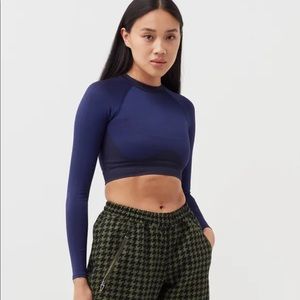 Long sleeve blue cropped top Adidas by IVY PARK